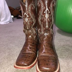 Ferrini Brown Gator Belly Print Boots